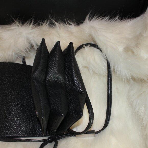 Aritzia Auxiliary Calisch Leather Flap Crossbody Black lined shoulder mini bag - Picture 8 of 9